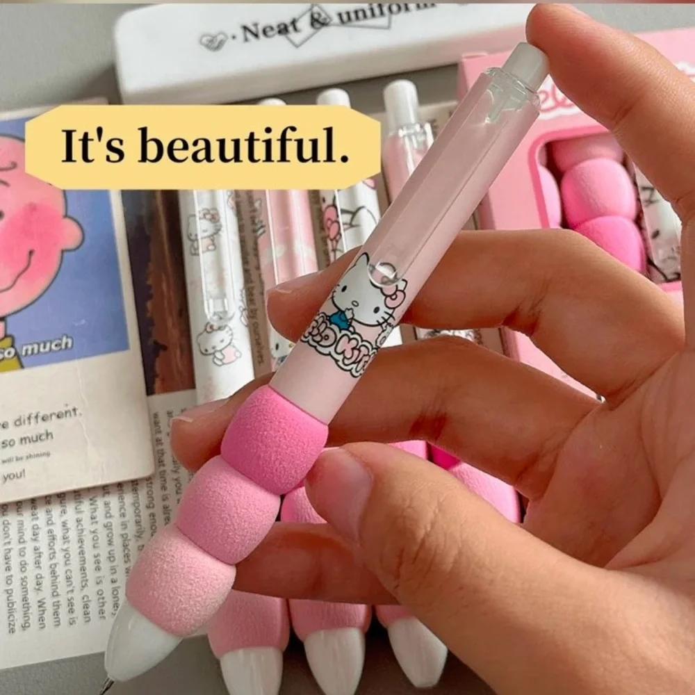 Sanrio 4pcs/Set Sanrio Hello Kitty & Kuromi Cute Gel Pen Set - Quick-Dry 0.5mm - Picture 2 of 2